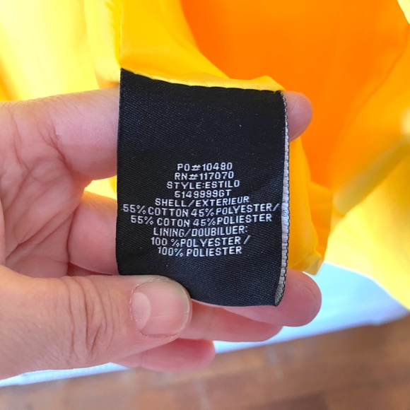 1980’s Vintage Bright Neon Yellow Jacket Size Small Cotton Polyester, Big Button - Picture 7 of 8